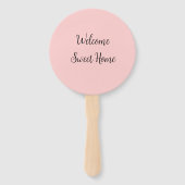 Realtor welkome huisverwarming voegt jouw naam toe handwaaier (Voorkant)