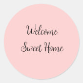 Realtor welkome huisverwarming voegt jouw naam toe ronde sticker (Voorkant)