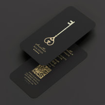 Realtor Zwart Gouden Sleutel Moderne Elegante Make