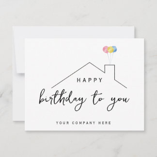 Realty Happy Birthday House Balloons Kaart