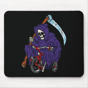 Reaper Rijden Fiets Halloween Spooky Skeleton Bo Muismat