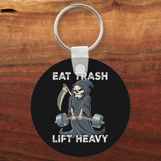 Reapper Gym Gewichtstraining Eet Trash Lift Zwaar Sleutelhanger (Voorkant)
