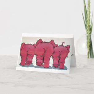 REARENDEN VAN ELEPHANTS=50e BIRTHDAY-HUMOR Kaart