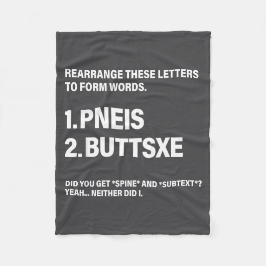 Rearrange These Letters To Form Words  Fleece Deken (Voorkant)