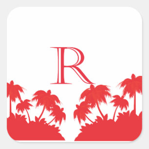 Reas Palm Beach Coral Vierkante Sticker
