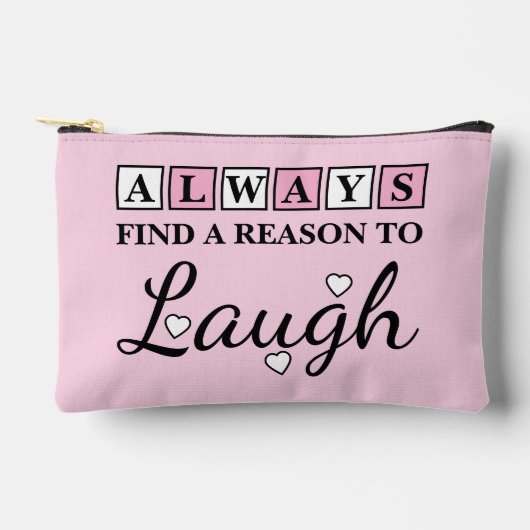 Reason to laugh white pink etui (Voorkant)