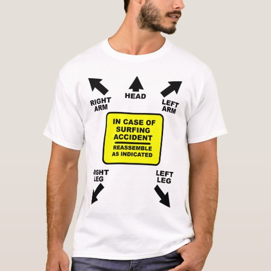 Réassemblage Accident de Surf T-shirt drôle Humour (Devant)