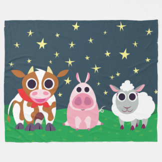 Reba, Leary en Lulu bij nacht Fleece Deken