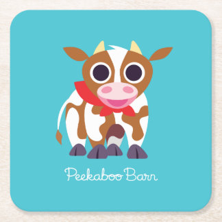 Reba the Cow Vierkante Kartonnen Onderzetter