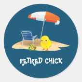 ReBE Chick—Beach Scene Ronde Sticker (Voorkant)