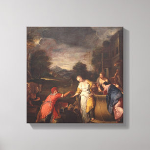 Rebecca bij de Well Canvas Afdruk