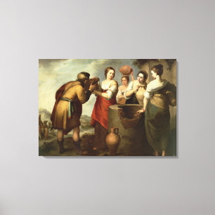 Rebecca en Eliezer bij The Well, c.1665 Canvas Afdruk