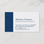 Rebecca Johnson's Visitekaartje (Achterkant)