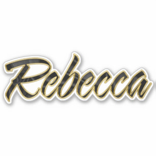 Rebecca noir lettrage autocollant sticker
