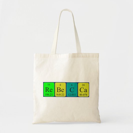 Rebecca Periodic table name canvas tas (Voorkant)