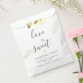 Rebecca Pink Heart Love is Sweet Wedding Snoep Bedankzakje (Gezegeld)