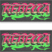 Rebecca Vorname Name Graffiti Aufkleber Sticker (Voorkant)