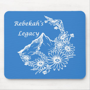 Rebekah's Legacy Logo Muismat Blauw met wit logo