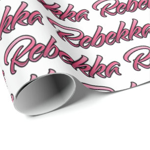 Rebekka faded pink papier cadeau personnalisé