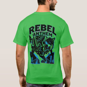 Rebel Anthem T-shirt – Punk Rock Gitaar Wolf Grafi