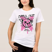 Rebel Bear Graffiti Tee – Chill Out & Break Rules Tri-Blend Shirt (Voorkant)