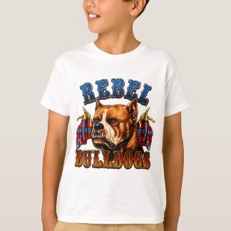 Rebel Bulldogs Felle Hond Vintage Grafisch Ontwerp T-shirt