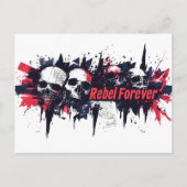 "Rebel Forever" - Edgy Skull Grafisch Ontwerp Briefkaart (Voorkant)