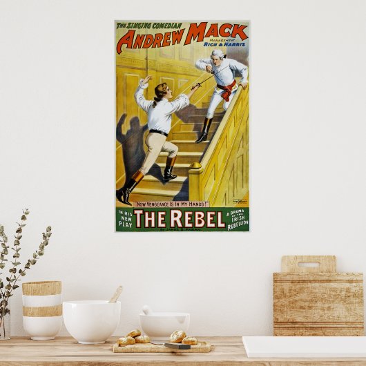Rebel ~ Irish Rebellion 1798 ~Irish Sangen 1900 Poster (Keuken)