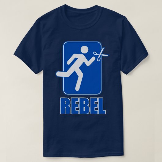 Rebel loopt met schaar t-shirt (Design voorkant)