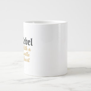 Rebel met een Gentle Heart Typography Specialty Mo Extra Grote Beker