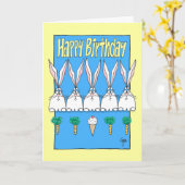 REBEL RABBIT Birthday Kaart (Gele Bloem)