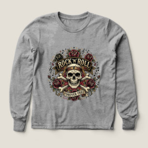 Rebel Rhythm   Skull & Roses Tattoo T-shirt graphi