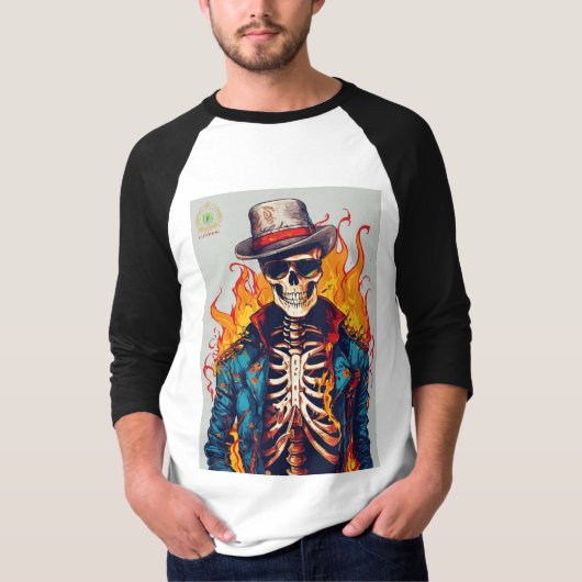 Rebel Riffs: Rock & Roll geïnspireerd ontwerp T-shirt (Voorkant)