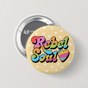 Rebel Soul Girl Power Ronde Button 5,7 Cm