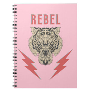 Rebel Tiger Head met Verlichtingsbouten Notitieboek