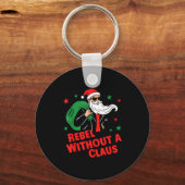 Rebel Without A Claus– Cool Santa Leather Jacket C Sleutelhanger (Voorkant)