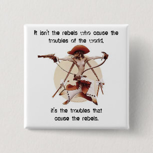 Rebellen Vierkante Button 5,1 Cm