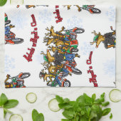 Rebellen zonder Claus Reindeer Silver Holiday Theedoek (Gevouwen)