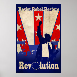 Rebellenherstelrevolutie weerstaan (groot) poster
