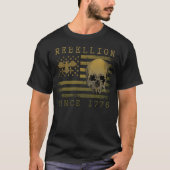 Rebellion 1776 American Flag Skull T-Shirt (Devant)