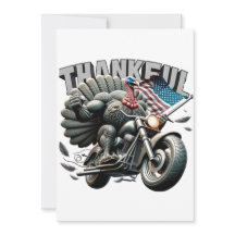 Rebellious Thanksgiving Turkey Riding a Motorcycle