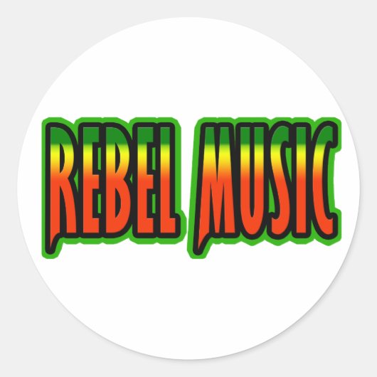 Rebelmuziek Ronde Sticker (Voorkant)