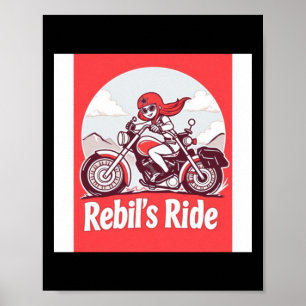 Rebel's Motorrijder Sticker Poster