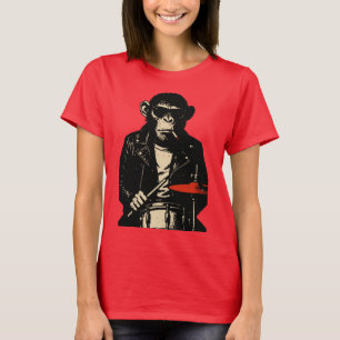 Rebelstrommende chimpansee t-shirt