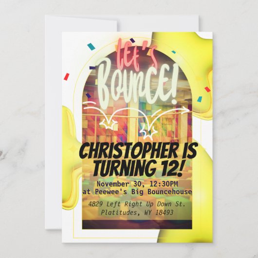 Rebondissons ! Invitation Anniversaire (Devant)