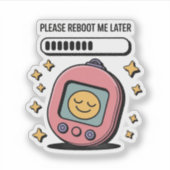 Reboot Me Later - Y2K Esthetische Sticker (Voorkant)