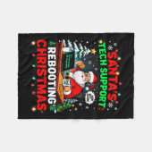 Rebooting Funny Santa's Tech Suprt Christmas Compu Fleece Deken (Voorkant (Horizontaal))