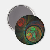 Reborn Green Abstrait Art Round Magnet (Recto/Verso)
