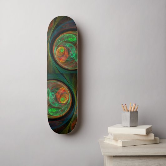 Reborn Green Art Abstrait Skateboard (Art mural)