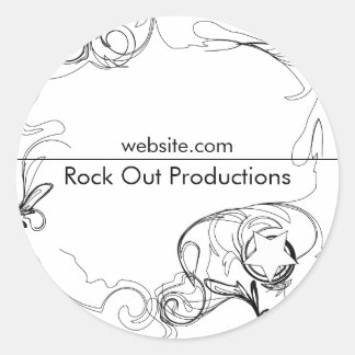 Reborn - Zwart en wit Ronde Sticker